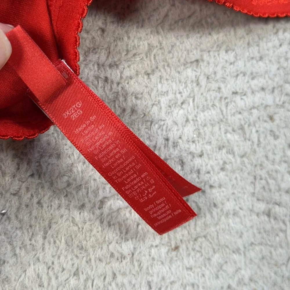 SKIMS Bralette Womens 2X Red Cotton Jersey Scoop Bra Wireless Logo Adjustable - Picture 4 of 8